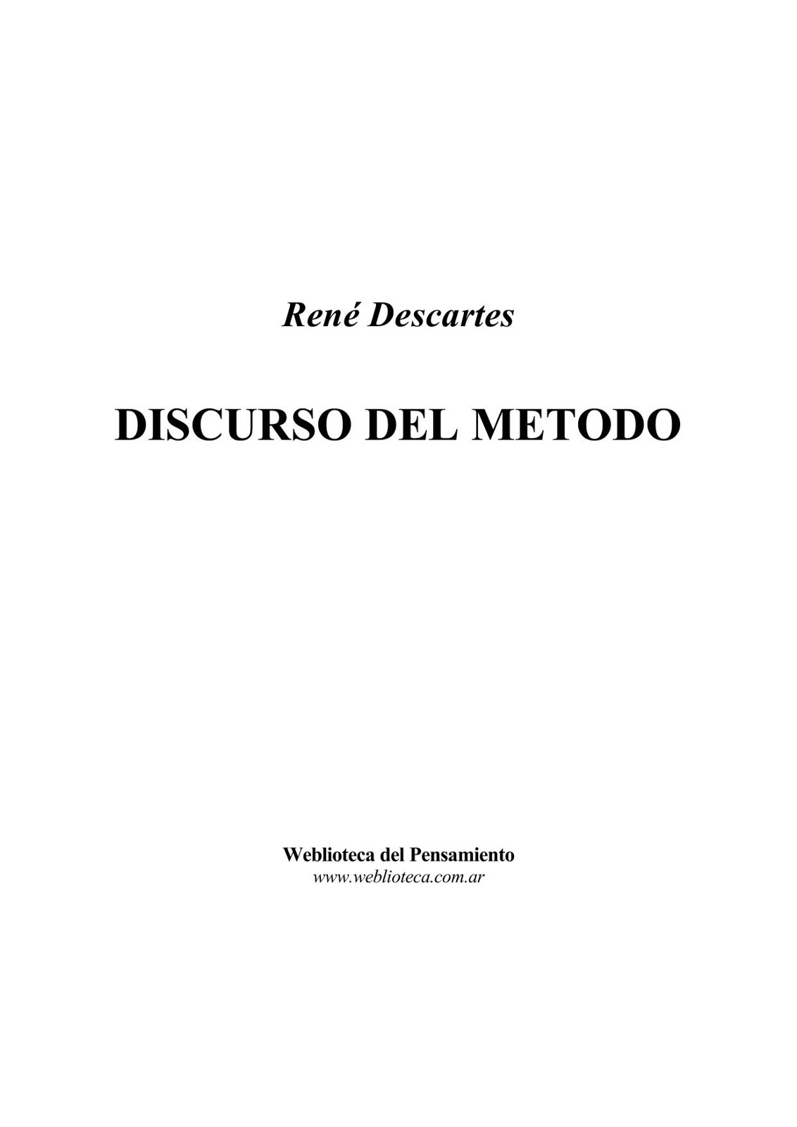 Discurso del Método